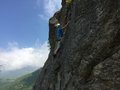 Markus im steilen Fels