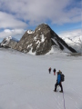 im Abstieg vom Fletschhorn mit Blick auf den Nordgrat des Lagginhorns