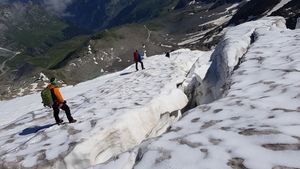 Eindrücklicher Absteig über den Wetterlückengletscher