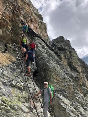 Leitern im Abstieg vom Pas de Chèvres (nicht für Schafe...!)