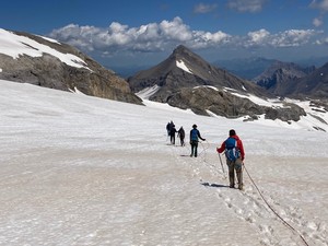 Im Abstieg auf dem Gletscher