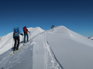 Kurz vor dem Gipfel des Piz Guw