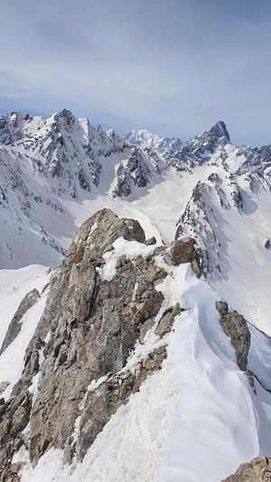 Blick Richtung Mont Blanc und Jorasse