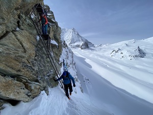 Leitern am  Pas de Chèvre