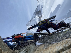 Leitern am  Pas de Chèvre